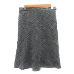 イマニシケイコ imanishi keiko フレアスカート ミモレ丈 チェック柄 F グレー /YK22