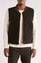 プレジャーズ メンズ アウター ジャケット・ブルゾン ベスト PLEASURES Hornstudded Zip Vest Brown Plaid ブラウンのサムネイル