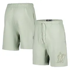 プロスタンダード メンズ ボトムス ハーフパンツ・ショーツ ショートパンツ フリース Mens Pro Standard Light Green Miami Marlins Neutral Fleece Shorts Cream クリーム