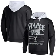 ステイプル メンズ アウター パーカー・スウェット ヴィンテージ Mens NFL x Staple Black Las Vegas Raiders Throwback Vintage Wash Puのサムネイル