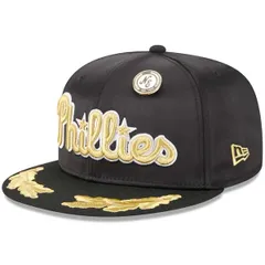 ニューエラ メンズ アクセサリー 帽子 Mens New Era Black Philadelphia Phillies 20259FIFTY Day Gold Leaf 59FIFTY Fitted Hat Black ブラック