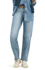 リー レディース ボトムス デニムパンツ ストレート ハイウエスト ジーンズ Lee Rider High Waistraight Leg Jeans Dazzled