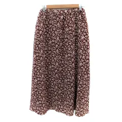 コーエン coen フレアスカート マキシ丈 ロング丈 花柄 F マルチカラー 茶 ブラウン 白 ホワイト /SM22