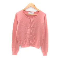 ロペピクニック ROPE Picnic カーディガン ミドル丈 ラウンドネック 無地 38 M ピンク /SY36