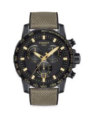 [Free Shipping] Tissot Women's Watch Accessory Supersport Chronograph Collection 46mm BlackGreen