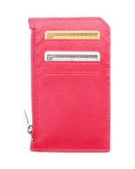 [Free Shipping] Royce Women's Zippered Credit Card Wallet Magenta