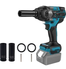 マキタ互換品 インパクトレンチ 18v 充電式 電動 タイヤ交換 1/2インチ 強力 ブラシレスモーター 50,000時間使用可能 ソケット2本 無段変速 自動停止モード 正逆転両用 4速切り替え 電動レンチ LEDライト付き  日本語説明書付き 本体のみ