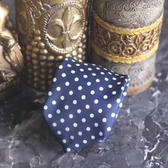 RETRO VINTAGE DOT PATTERNED DESIGN SILK TIE/レトロ古着ドット柄デザインシルクネクタイ