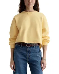 【送料無料】 エージー レディース パーカー・スウェット アウター Roselle Crewneck Cropped Sweatshirt Sunlight Yellow