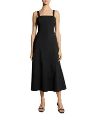 【送料無料】 セオリー レディース ワンピース トップス Square Neck Midi Dress Black