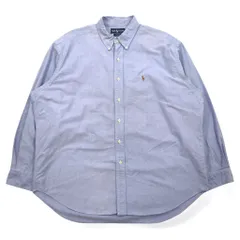 Ralph Lauren 90年代 ビッグサイズ オックスフォード ボタンダウンシャツ XL ブルー コットン BLAKE スモールポニー刺繍