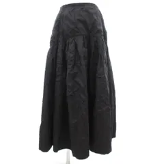 マウジー MOUSSY フレアスカート ミモレ ロング シワ加工 1 黒 ブラック /JS