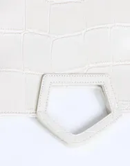 トップショップ レディース バッグ Topshop Gregry folded clutch purse croc Offwhite オフホワイト
