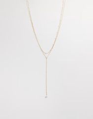 淡水パール ロングネックレス グレー マンテル Y字約106cm 新品 3way
