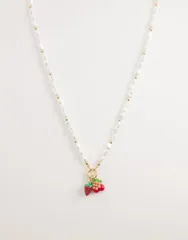 アクセサライズ レディース アクセサリー ネックレス・チョーカー・ペンダントトップ レース Accessorize faux pearl cluster charm necklace WHITE ホワのサムネイル