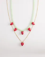 アクセサライズ レディース アクセサリー ネックレス・チョーカー・ペンダントトップ レース Accessorize glass beaded strawberry fruit necklace inのサムネイル