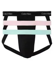 カルバンクライン メンズ アンダーウェア ボクサーパンツ コットン Calvin Klein Icon Cotton Stretch 3 pack jockstraps with color waistbands BLACK W BLACK WBBL ブラック