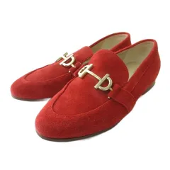 コールハーン COLE HAAN ビットローファー スエード フラットシューズ 赤 レッド 6.5 23.5cm