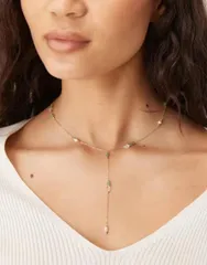 アクセサライズ レディース アクセサリー ネックレス・チョーカー・ペンダントトップ レース Accessorize Z aventurine ylariat necklace in 14k goldのサムネイル