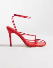 パブリックデザイア レディース シューズ サンダル ヒール Public Desire Calico strappy heeled sandals RED レッド