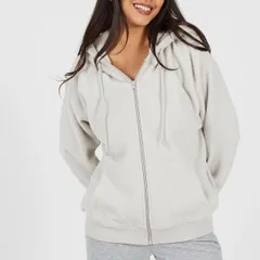ブレーブソウル レディース アウター パーカー・スウェット シャツ フリース Brave Soul BS Womens Hooded Zip Though Polar Fleece Sweatshirt Cloud Grey グレー