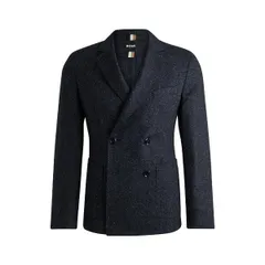 ボス メンズ アウター ジャケット・ブルゾン Boss Mens C Hanry Double Breasted Formal Jacket Dark Blue ブルー