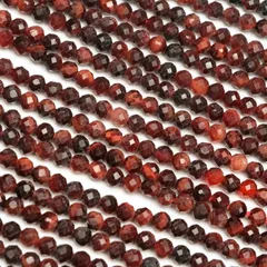 レッドタイガーアイ 面カット 丸玉 2mm［プレミアムカット］【1連販売】 / 7-17 TG2MC-X