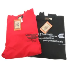 ハーレーダビッドソン HARLEY DAVIDSON 2枚 セット まとめ Tシャツ カットソー ロンT プリント 長袖 クルーネック M 黒 ブラック 赤 レッド