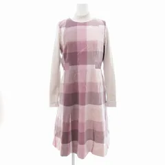 ブルーレーベルクレストブリッジ BLUE LABEL CRESTBRIDGE タグ付き ワンピース ハイネック ニット切替 ひざ丈 長袖 38 ピンク /JS