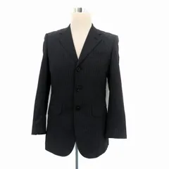 ポールスミス PAUL SMITH LONDON テーラードジャケット シングル ミドル丈 ストライプ柄 ウール 90-76-170 M チャコールグレー /HO23 IBO83