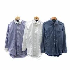 アレキサンダージュリアン ALEXANDER JULIAN ワイシャツ Yシャツ ドレスシャツ 3点セット おまとめ 長袖 ストライプ柄 総柄 無地 L-82 紫 白 紺 /SY1