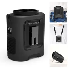 [2025アップグレード]ベルトファン 腰掛け扇風機 4段階調節 13000RPM 超強風 最長22時間動作 首掛け 携帯扇風機 ポータブルファン 倉庫作業 登山/徒歩/工事現場/農作業/釣りなどアウトドア 屋外作業適用 両手解放 熱中症予防 (black)e