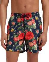 ヴィルブレクイン メンズ 水着 ハーフパンツ・ショーツ フラワー柄 ショートパンツ フラワー Vilebrequin Trompe Loeil Floral 55 Swim Shorts Bleu Marine