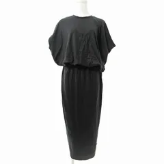 エンフォルド ENFOLD 18AW カットフレンチスリーブワンピース 半袖 ロング ブラウジング 36 黒 300BA283-0020 0707 IBO73