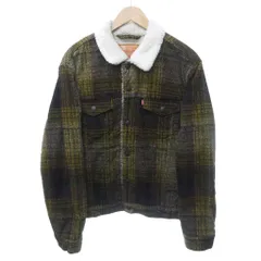 リーバイス Levi's シェルパ トラッカージャケット ボアジャケット コート チェック 茶系 ブラウン系 Mサイズ 0211 