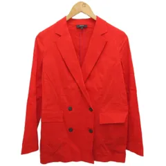 セオリー Theory 美品 テーラードジャケット ブレザー ダブル 2B 麻 リネン 00 赤 レッド 01-1104105-270-698 IBO87