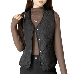 【新着商品】M~2XL 春秋冬 暖かい 作業着 防風 防寒 防寒 無地 中綿入り アウトドア 大きいサイズ 体型カバー 軽量 Vネック カジュアル インナー ボア 防寒着 中綿 ベスト レディース ダウンベスト [ｉｎｏｔｅｎｋａ]