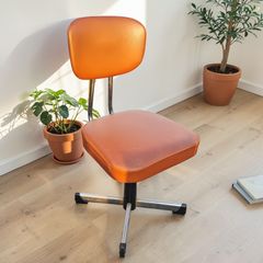 ミッドセンチュリー ヴィンテージくるくる回る椅子 当時物 希少品 昭和レトロ ② vintage チェア スツール 回転椅子 カフェ 喫茶店 昭和レトロ