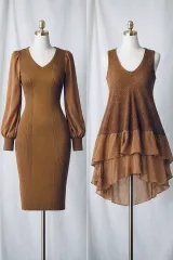 正規品 EGOIST シャンパンゴールド ゴージ シフォンワンピースとベスト セット