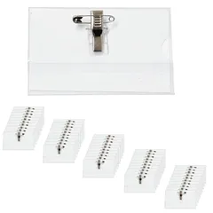 【新品】 [ＬａＬａ ｓａｎｄｉａ] 名札ケース 名刺型 名札 【50枚セット】 【クリップ・安全ピン両用】 【同窓会・サークル・パーティ・イベント 】 【名刺紙付き】 idカードホルダー 横型 社員証ケースカード 社員証 名刺 展示会 イベント用 パスケ 1