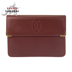 美品 CARTIER カルティエ マストライン ボルドー ゴールド金具 レザー クラッチバッグ セカンドバッグ メンズ 600708【中古】