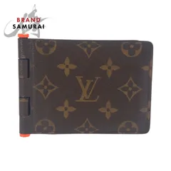 美品 ルイヴィトン モノグラム ポルトフォイユミュルティプル ブラウン オレンジ  PVC/レザー M67450 札入れ コンパクトウォレット 600861【中古】