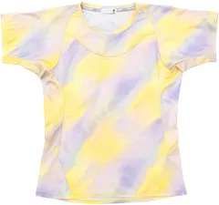 新品 [ルコックスポルティフ] 半袖ゲームシャツ Aile forme グラフィック 吸汗速乾 UV CUT(UPF50+) SUNSCREEN 半袖 JTA公認 公式 総柄 練習 レディース OR