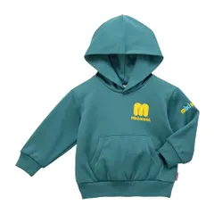 新品 [ミキハウス] WEB限定 裏起毛ダンボールニットフーディー パーカー トレーナー 長袖 ロゴ 無地 日本製 男の子 女の子 ベビー キッズ 子供服 通園 通学 10-5622-145 120cm ブルー