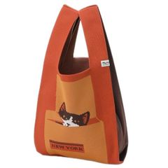 新品 [Manhattaner’s] ハンドバッグ ニットバッグ 71-2445 レディース オレンジ