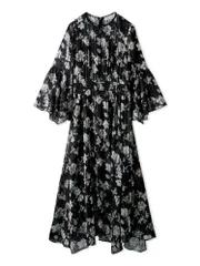 新品 [セルフォード] フラワープリントフレアワンピース CWFO255024 レディース BLK 36