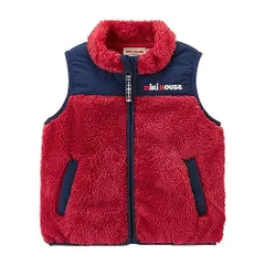 新品 [ミキハウス] ベスト ボア フリース 防寒 ロゴ 無地 シンプル 男の子 女の子 ベビー キッズ 子供服 通園 通学 10-5708-490 110cm 赤