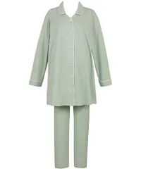 新品 Wacoal MATERNITY(ワコールマタニティ) マタニティパジャマ WEB限定 【産前産後兼用】 ルームウエア 授乳対応 前開きタイプ 綿100％ おなかすっぽり 授乳しやすい 長袖 長ズボン MFY070 GR ﾏﾀﾆﾃｨL-LL