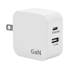 PD 充電器 65W USB TypeA TypeC 2ポート 急速充電 タイプC PD3.0 AC アダプタ 電源 充電 iPhone iPad スマホ タブレット Android 出張 旅行 PSE認証 コンパクト 折りたたみ コンセント