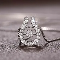 925シルバーメッキ U字型ペンダントネックレス ■1872